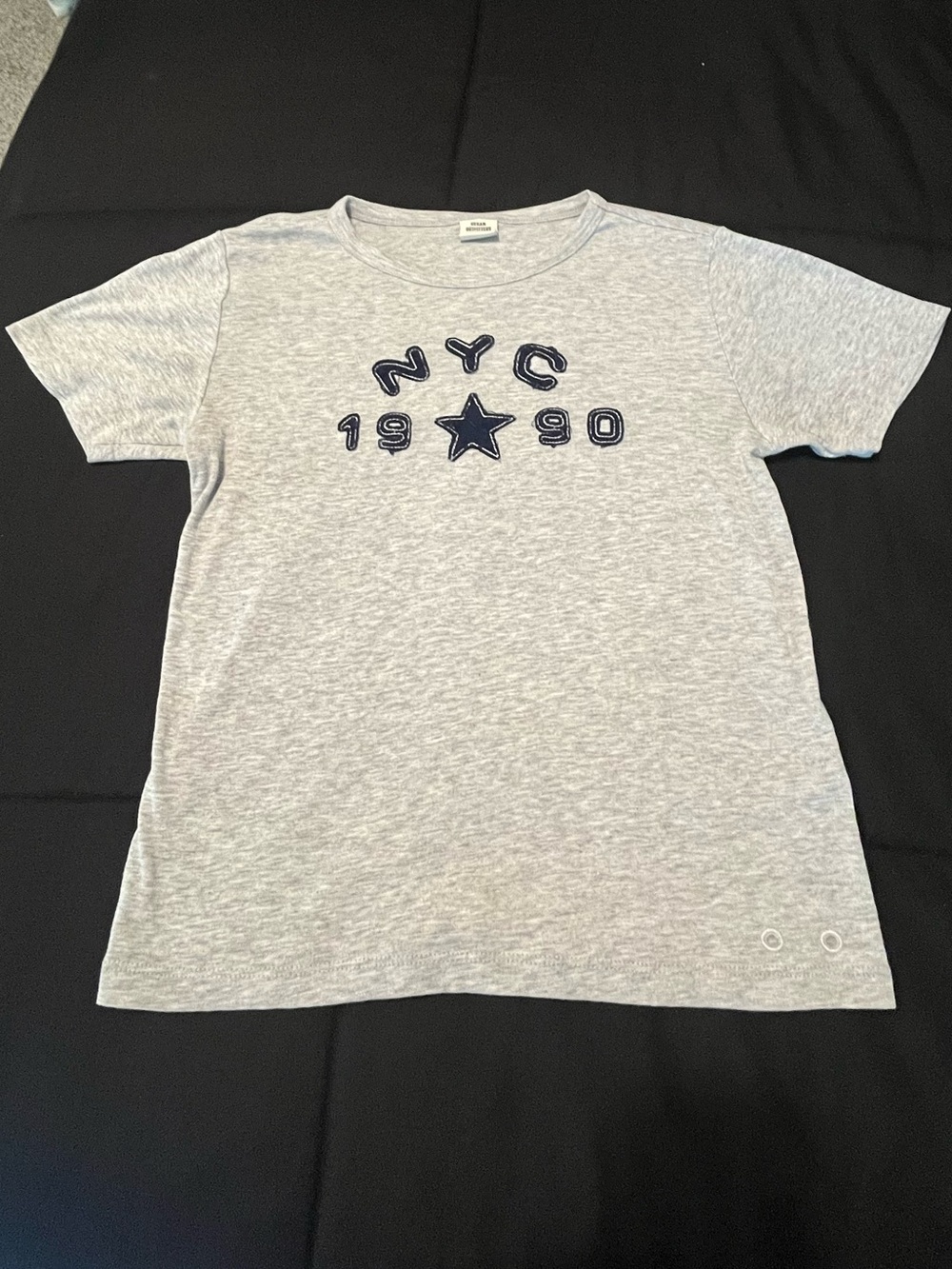 Urban Outfitters Gray Tee with Navy NYC 1990 Applique